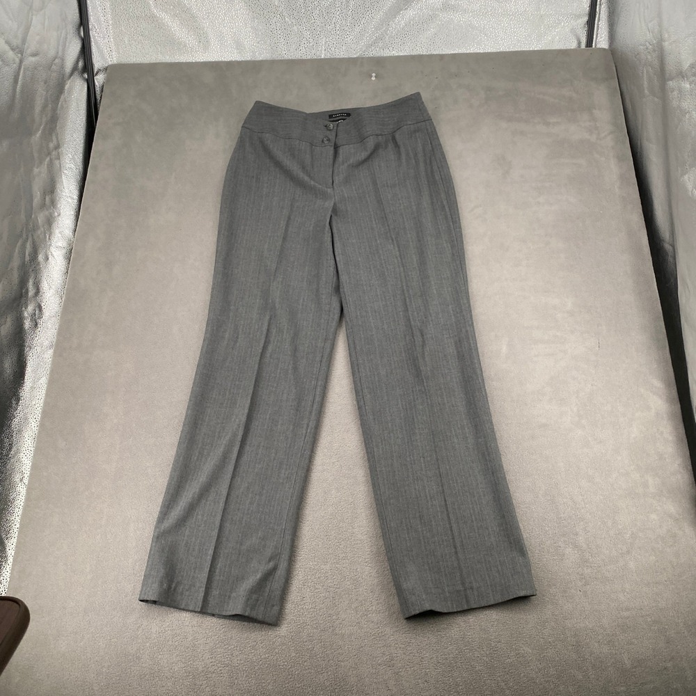 Jones New York Collection Platinum Gray Herringbone Wide Leg Dress Pants Size 12